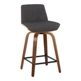 Corazza - 24" Fixed-Height Counter Stool (Set of 2) - Charcoal