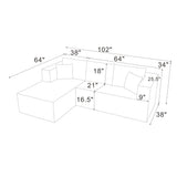 L - Shape Full Compressed Upholstered Sectional