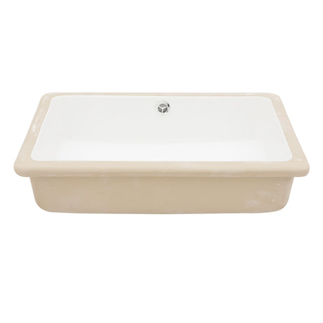 Modern Ceramic Rectangular Undermount Bathroom Sink With Overflow