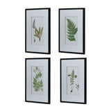 Botanical And Fern Wall Art, Wall Decor For Living Room Dining Room Entryway (Set of 4) - White / Black