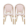 Outdoor Rattan And Aluminum French Bistro Chairs Set