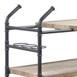 Brantley - Serving Cart - Oak & Sandy Black