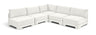 Hammond - Velvet Performance Fabric Upholstered 5 Piece Armless Sectional