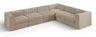 Rummi - Velvet Performance Fabric Upholstered 6 Piece Modular Sectional (With 3 Corner Chairs)