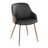 Bacci - Chair (Set of 2) - Antique Copper Metal, Walnut Wood