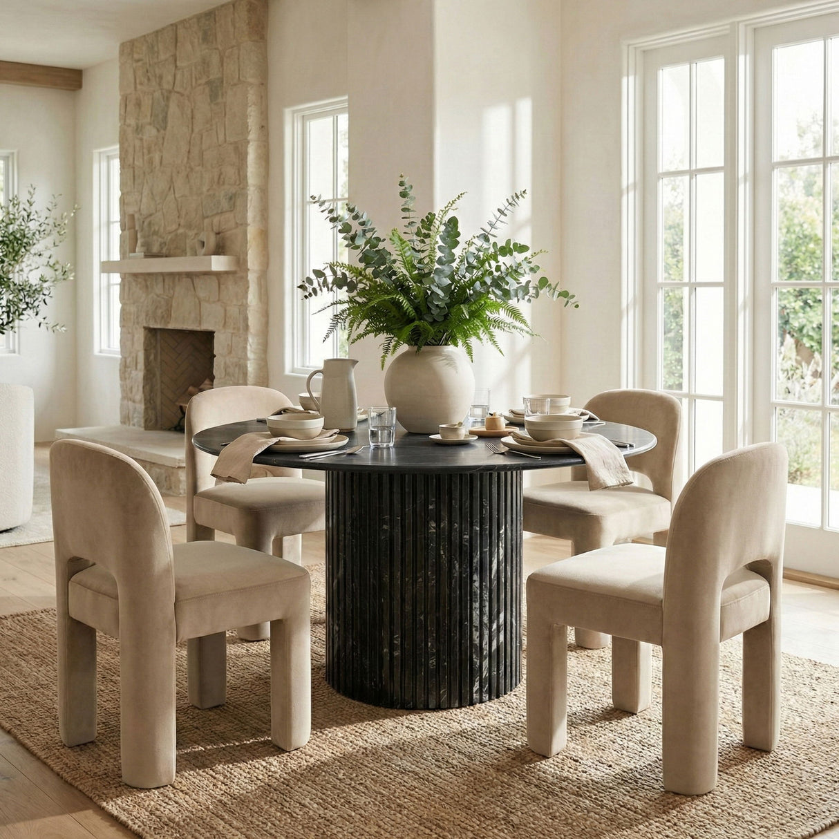 Celine - Velvet Performance Fabric Upholstered Dining Chair (Set of 2)