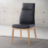 Raquan - Side Chair (Set of 2) - Black Leather & Walnut