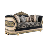 HD-9012 - Loveseat - Black / Beige / Gold