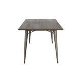Oregon - 59" Industrial - Farmhouse Dining Table - Antique And Espresso