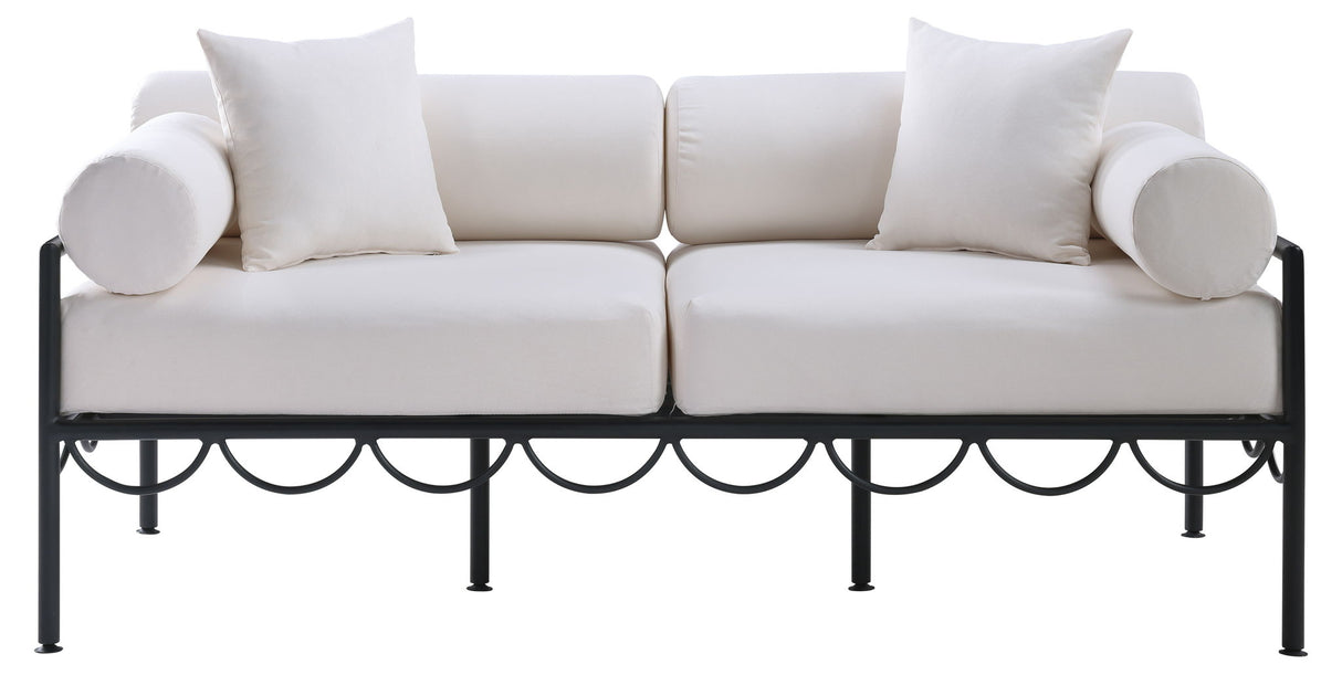 Portofino - Resilient Water Repellent Fabric 69.75" Upholstered Outdoor Patio Loveseat