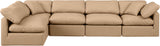 Indulge - Faux Leather 5 Piece Modular Sectional - Tan