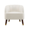 Elegant Upholstered Barrel Accent Chair With Wooden Legs