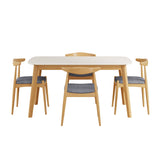 5 Piece Dining Set With Upholstered Chairs
