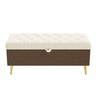 Modern Tufted Storage Ottoman Bench With Metal Legs