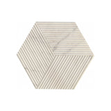 Hexagon Natural Stone Marble Tile, 3D Fluted (Set of 12)