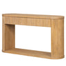 Oval Fluted Console Table With 2 Drawers And Bottom Shelf