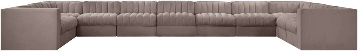 Rummi - Velvet Performance Fabric Upholstered 11 Piece Modular Sectional