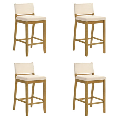 Yaneli - Contemporary Natural Wood Bar Height Kitchen Bar Stool