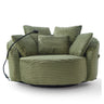 Swivel Accent Barrel Chair With Adjustable Phone Holder, 5 Pillows For Living Room