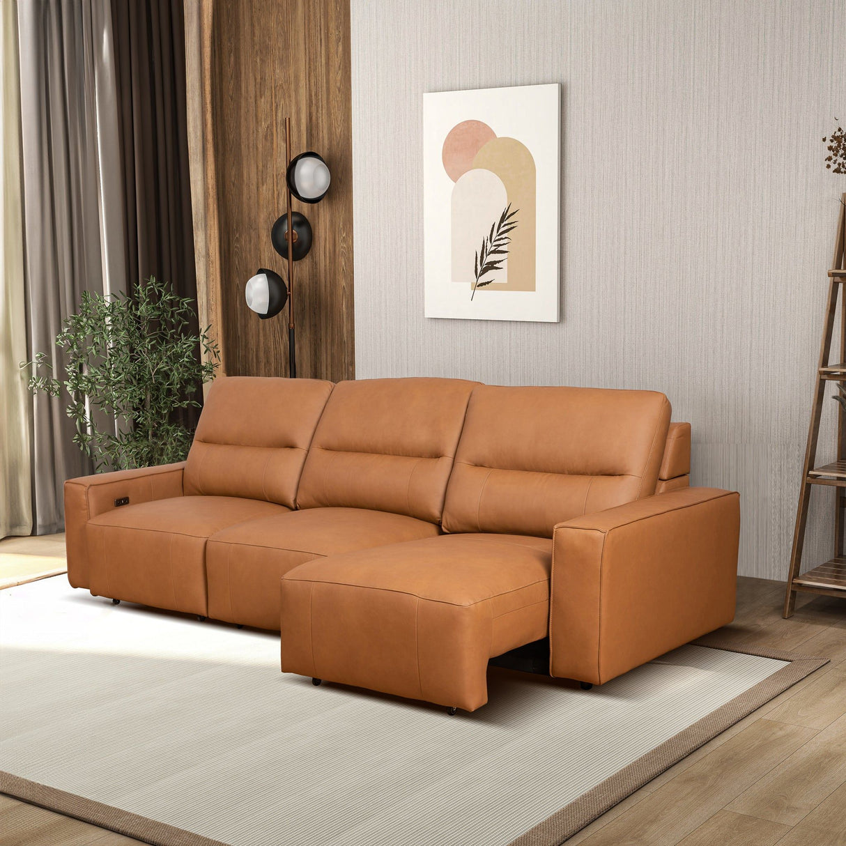 Grant - Triple Power Convertible Sofa - Cognac