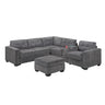 Sectional Set With Reversible Loveseat, USB Console, Corner Wedge & Ottoman