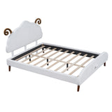 Upholstered Platform Bed With Sheep Shaped Headboard