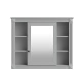 Wall Mounted Bathroom Storage Cabinet With Mirror, Cabinet With 6 Open Shelves And Adjustable Interior