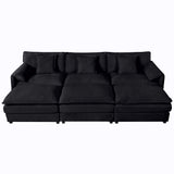 Modern Comfy Deep Seat Modular Sectional Sofa Cloud Couch With Ottoman