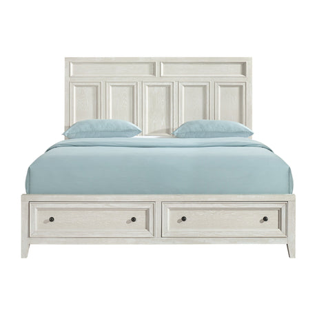 Storage Bed With Panel Headboard And Spacious Footboard Drawers