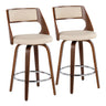 Cecina - Mid-Century Modern Fixed Height Counter Stool With Swivel And Round Footrest (Set of 2)