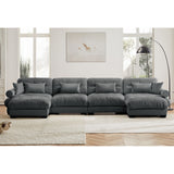 Super Comfort Oversized Modular Sectional Sofa With Movable Ottoman