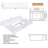 Bianco Carrara Venato Marble Vanity Top With Pre Drilled Faucet Hole And Undermount Sink