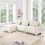 Stylish Sofa With Ottoman And Lumbar Pillows, Ergonomic Design