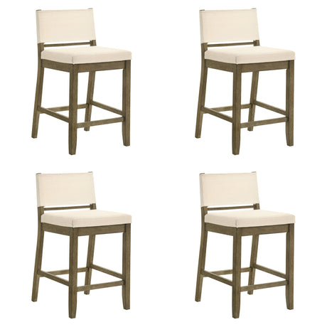Yaneli - Contemporary Natural Wood Counter Height Kitchen Bar Stool