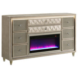 Lorient - 8-Drawer LED Bedroom Flame Box Dresser