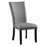 Caralin - Side Chair (Set of 2) - Gray Synthetic Leather & Black