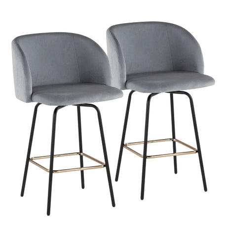 Fran - Glam Fixed-Height Swivel Counter Stool (Set of 2)