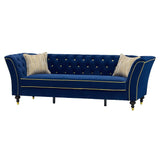 3 Person Sofa With Deep Seat, Tufted Backrest