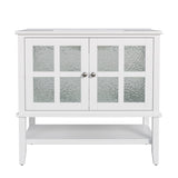 Bathroom Vanity With Ceramic Sink, Adjustable & Open Shelf