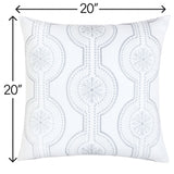 Holiday Throw Pillow With Snowflake Embroidery