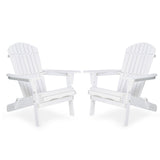 Lounge Patio Chair For Garden Outdoor Wooden Folding Adirondack Chair (Set of 2) Solid Cedar Wood Lounge Patio Chair For Garden