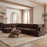 Hammond - Velvet Performance Fabric Upholstered 5 Piece L-Shaped Sectional