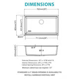 Quartz Composite Kitchen Sink With Undermount Design, Durable Single Bowl Workstation