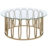 Round Glass Top Table With Polished Metal Base