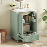 Modern Bathroom Vanity With Sink, Cabinet With Drawer And Dividers, Rectangular Storage Unit