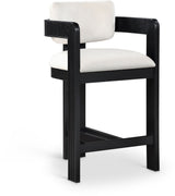 Sacha - Velvet Stool With Black Base
