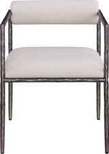 Axis - Linen Textured Beige Fabric Upholstered Dining Chair (Set of 2)