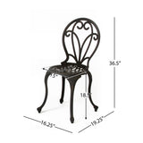 Thomas - 3 Pieces Cast Bistro Set - Black / Gold
