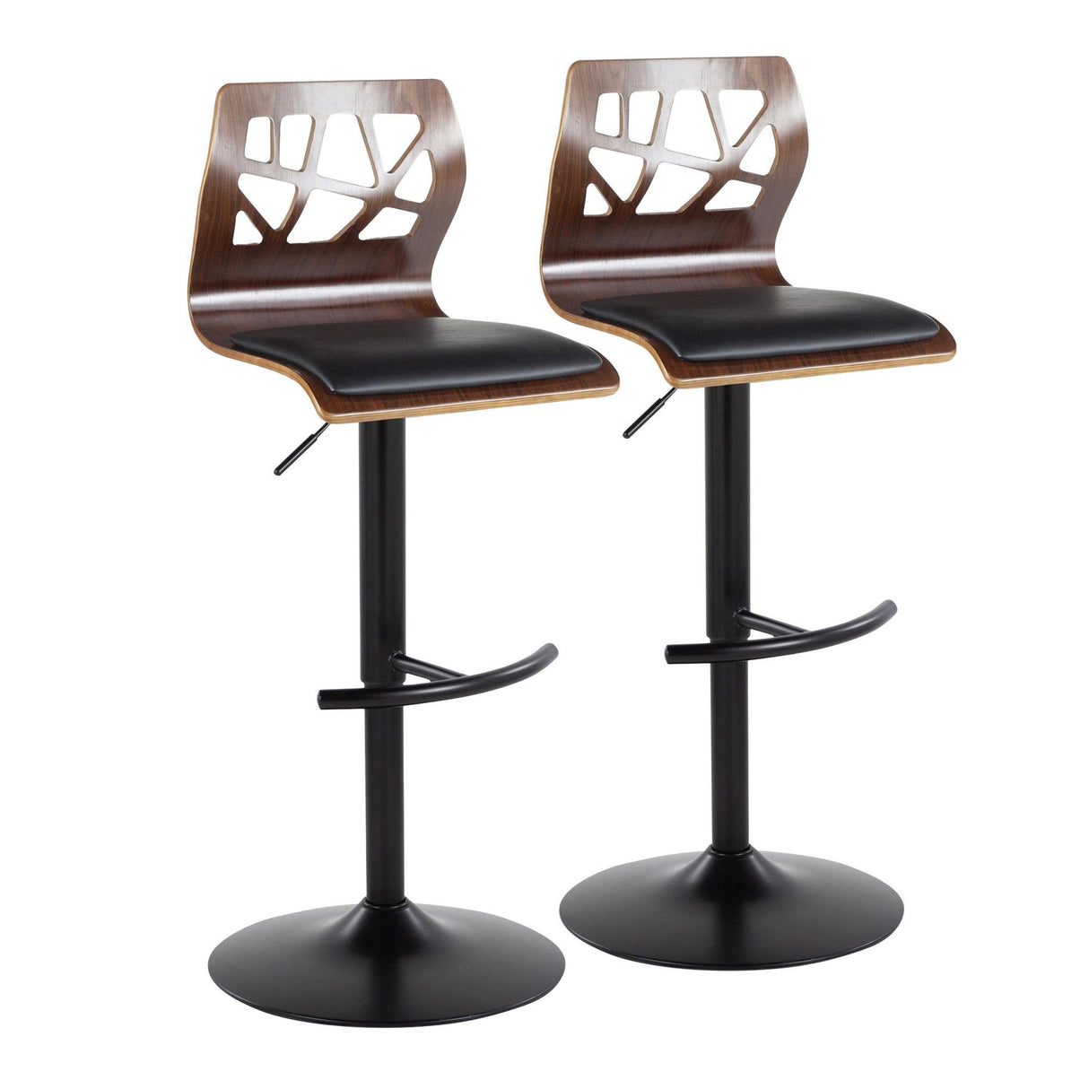 Folia - Adjustable Barstool (Set of 2) - Black And Walnut