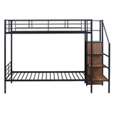 Bunk Bed With Lateral Storage Ladder And Wardrobe